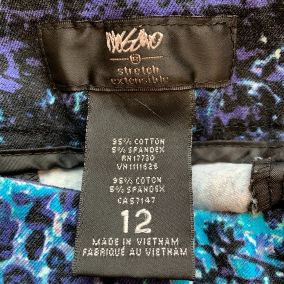 MOSSIMO Stretch Extensible Blue Burst Colors Crop Pants Size 12 - Picture 7 of 8
